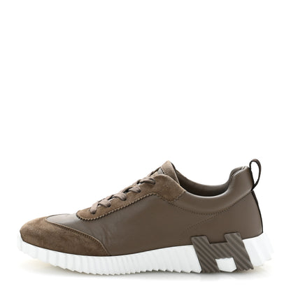 Hermes Goatskin Suede Goatskin Mens Bouncing Sneakers 43.5 Etoupe 1 of 11
