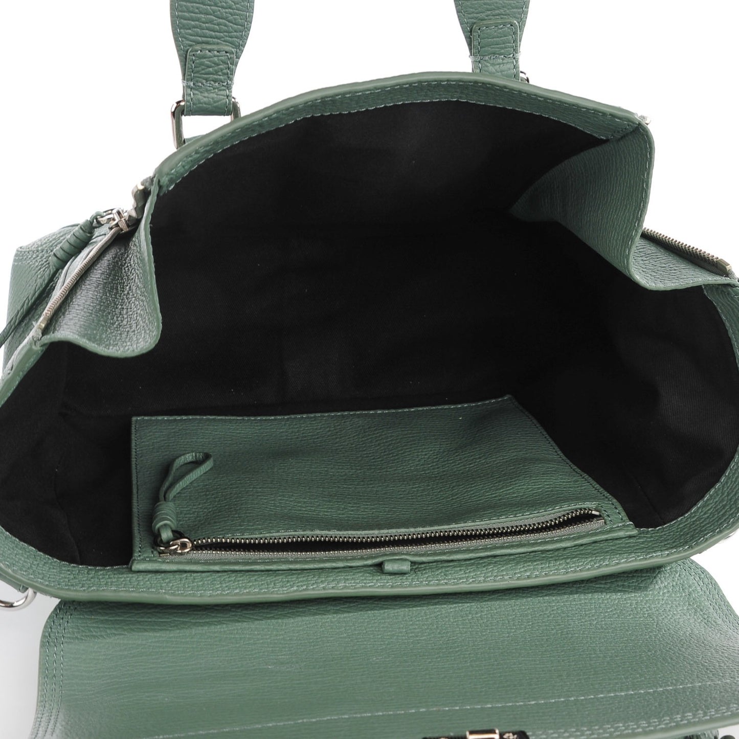 3.1 Textured Calfskin Medium Pashli Satchel Agave