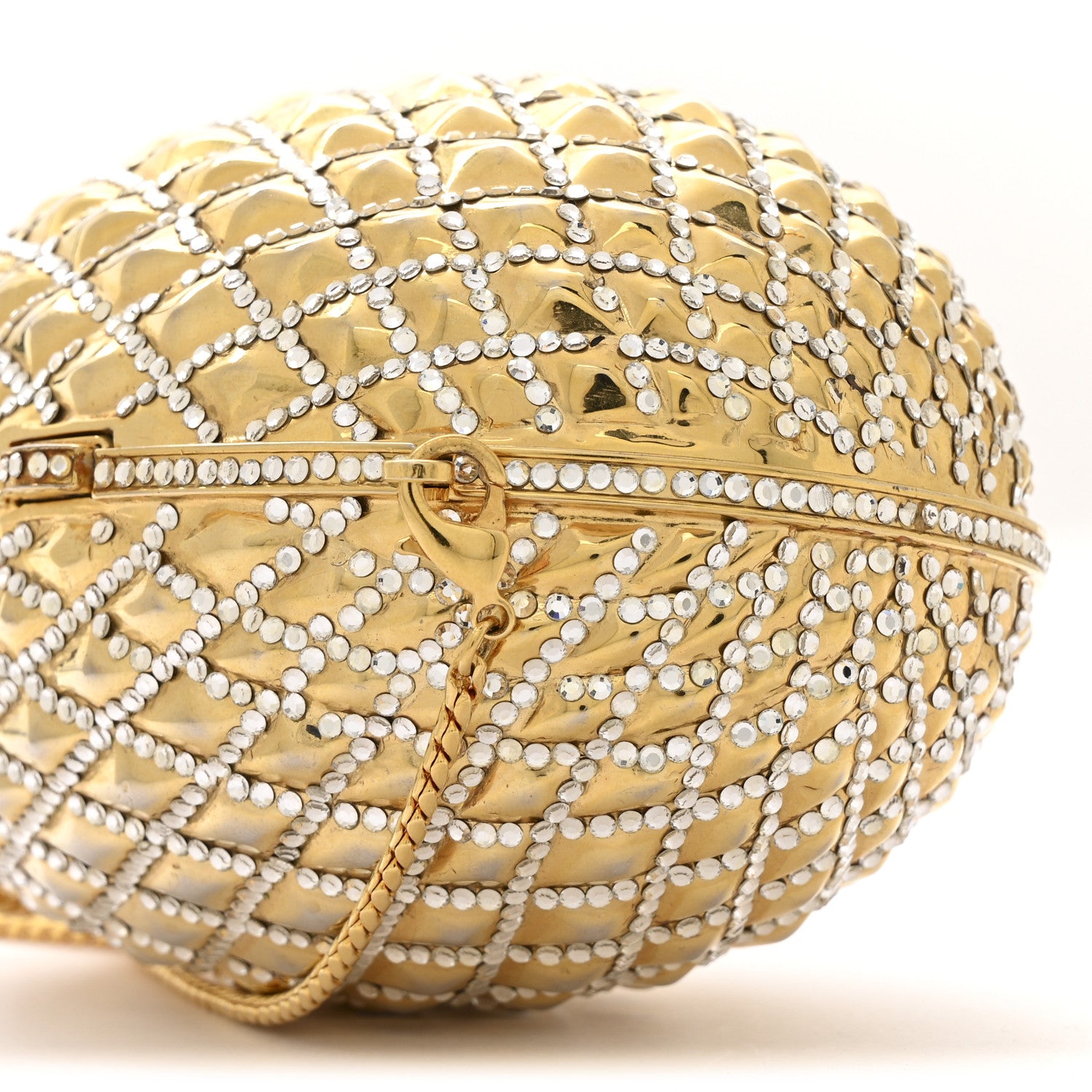 Judith Leiber Crystal Egg Minaudiere Clutch Gold 9 of 15