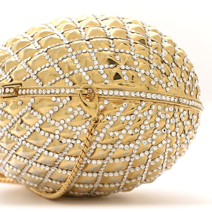Judith Leiber Crystal Egg Minaudiere Clutch Gold 9 of 15
