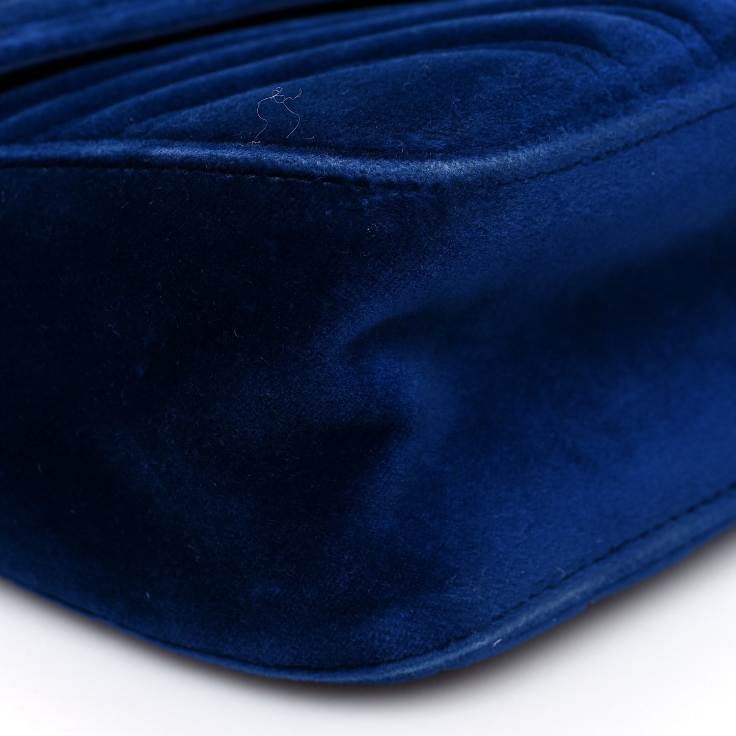 Velvet Matelasse Small GG Marmont Shoulder Bag Cobalt Blue
