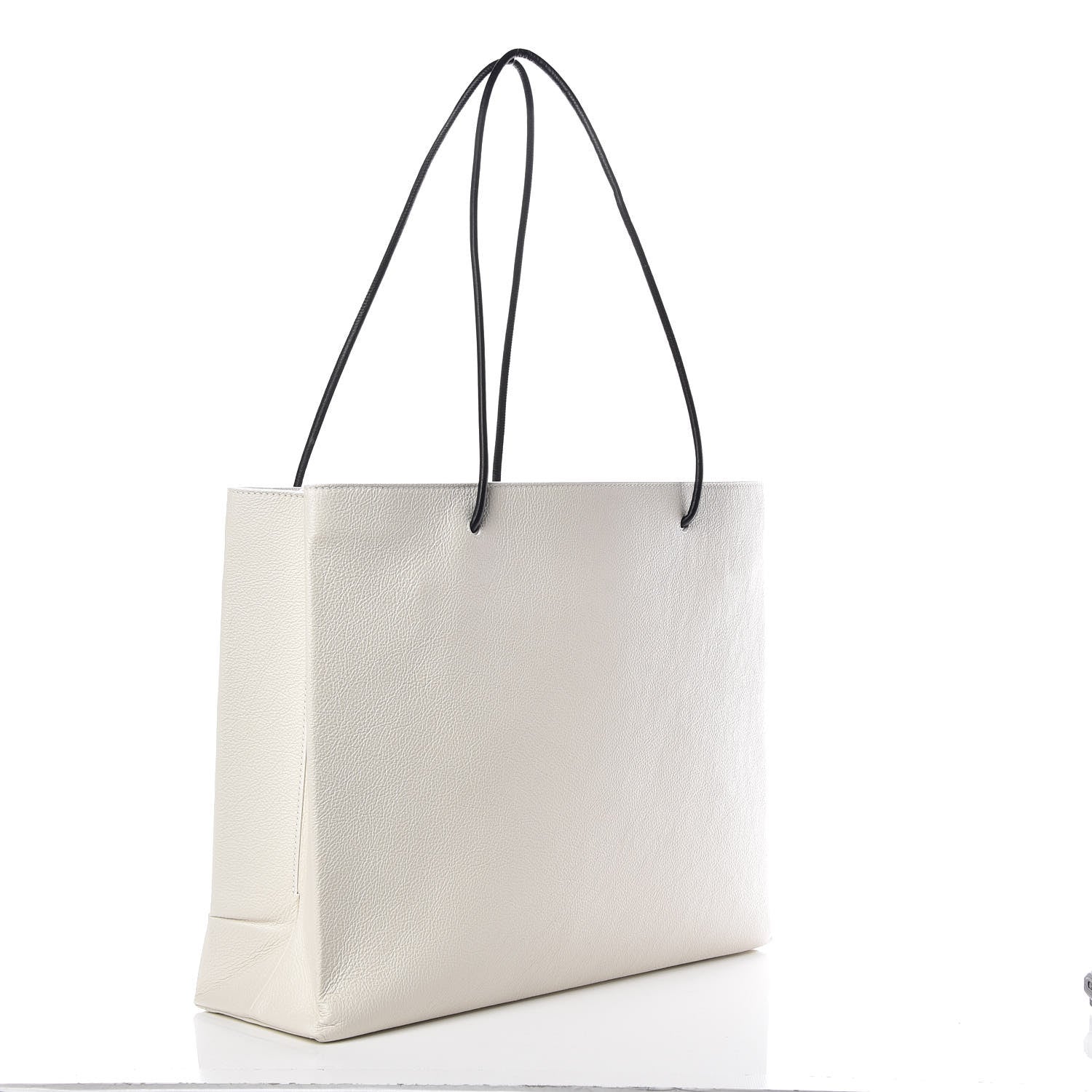 Balenciaga Calfskin Logo Medium Shopping Tote White 3 of 10
