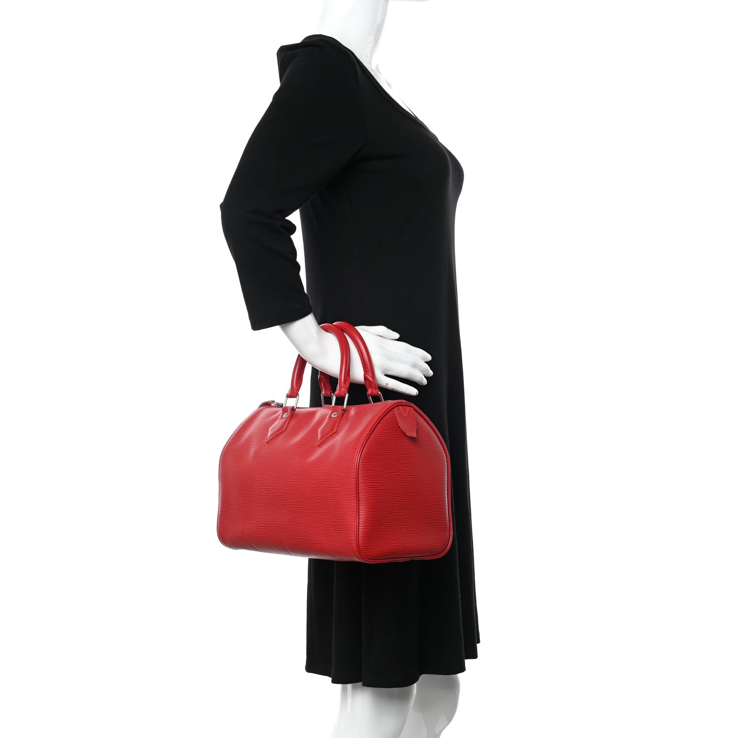 Louis Vuitton Epi Speedy 25 Castillan Red 2 of 19