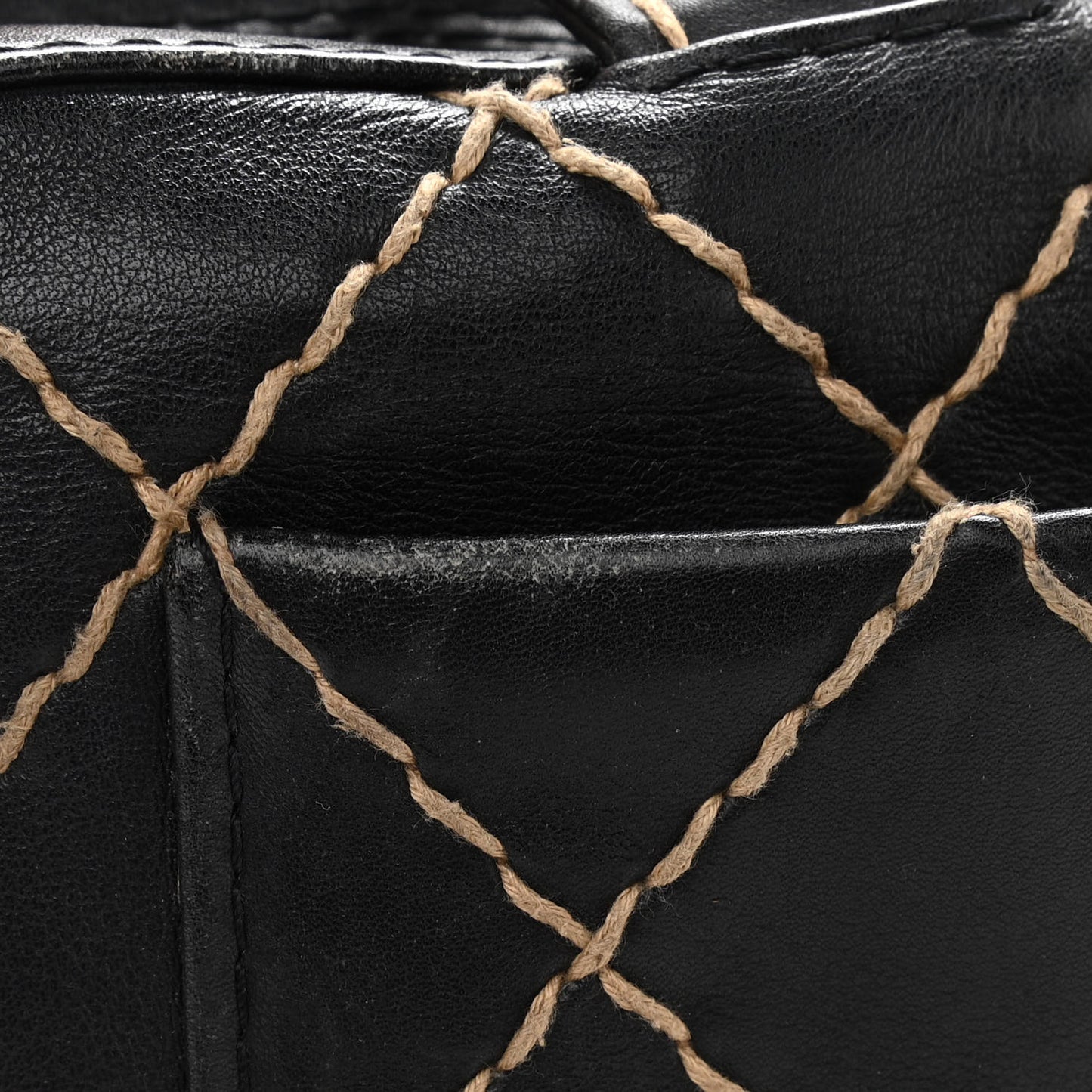 Calfskin Contrast Stitch Surpique Bowler Black