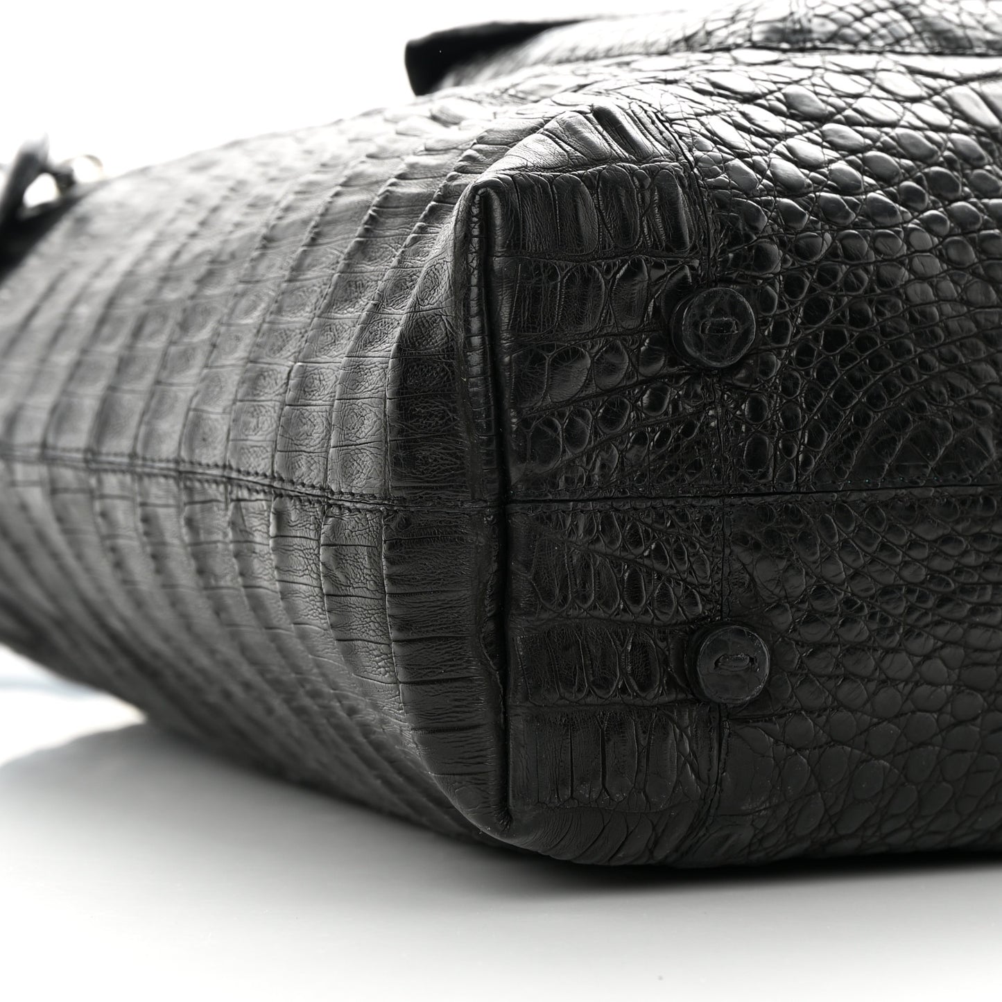 Crocodile Chain Hobo Black
