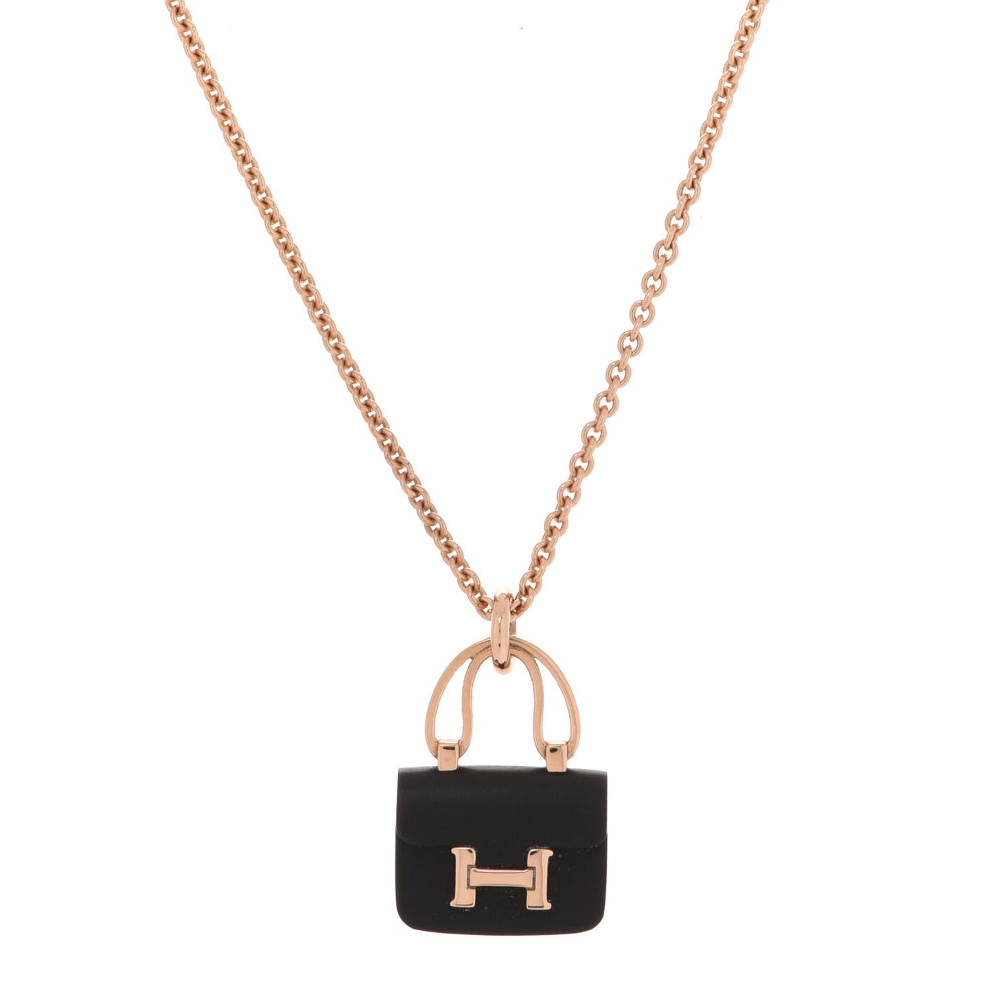 18K Rose Gold Black Jade Constance Amulettes Pendant Necklace