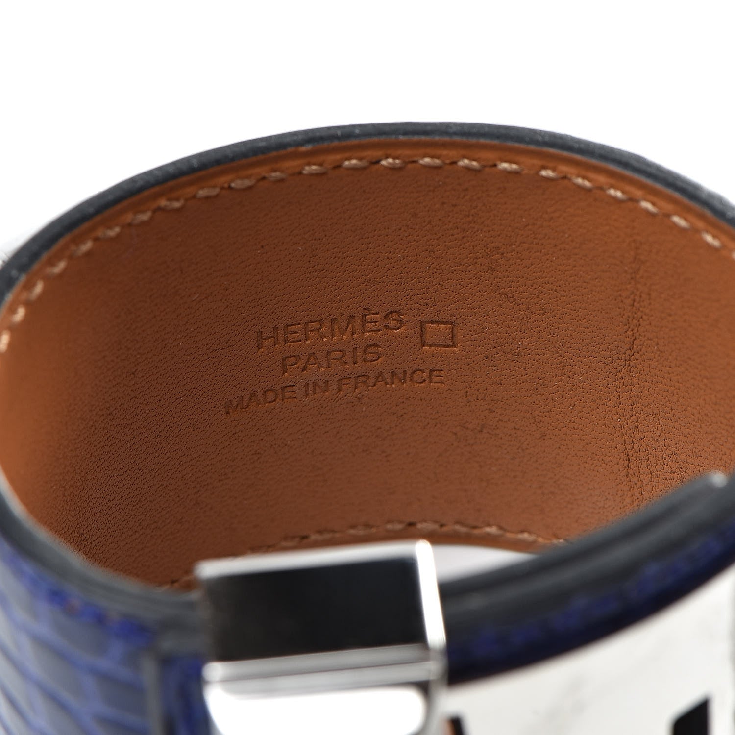 Hermes Shiny Alligator Collier De Chien CDC Bracelet T1 Bleu Electrique 5 of 6