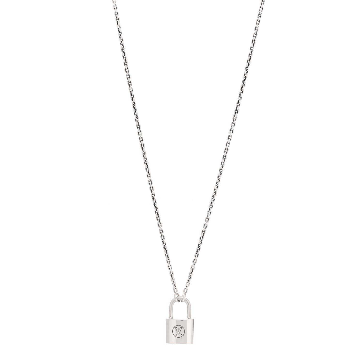 Louis Vuitton Sterling Silver Lockit Necklace 1 of 4
