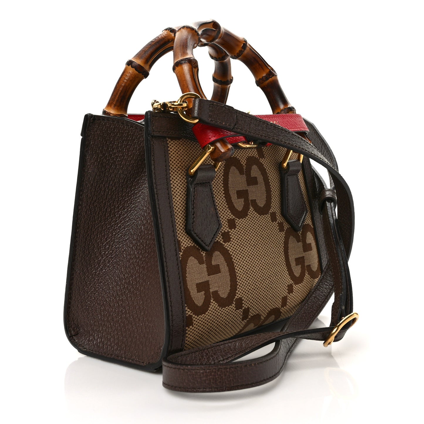 Monogram Jumbo GG Textured Dollar Calfskin Mini Diana Tote Bag Camel Ebony New Acero Pomegranate Red