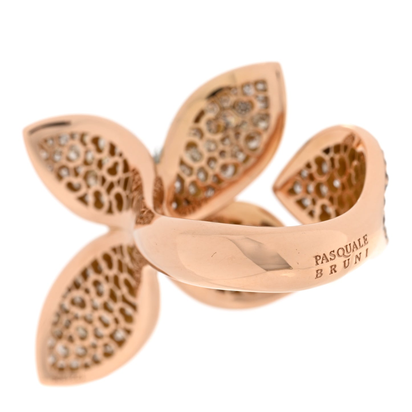 18K Rose Gold Champagne Diamond Giardini Segreti Ring Ring 54 6.75