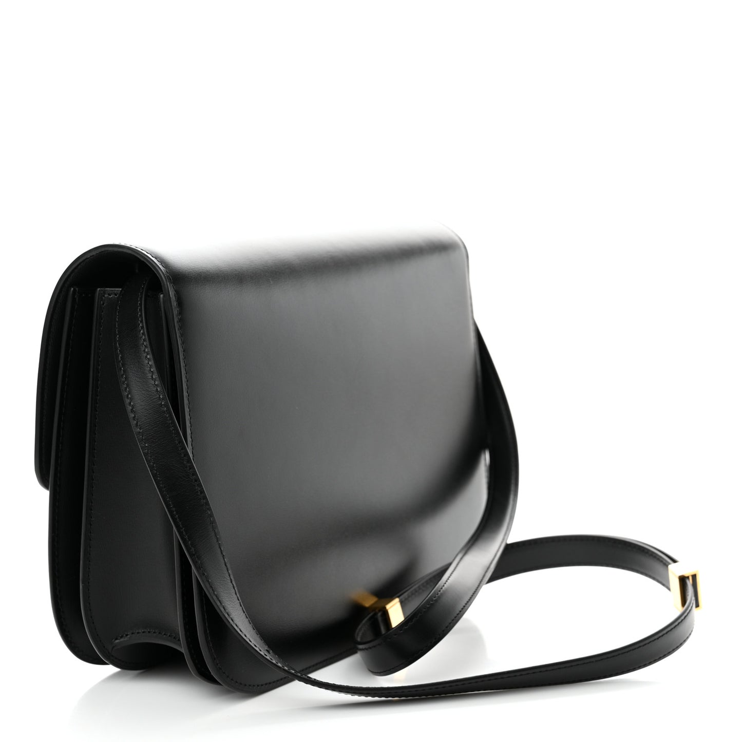 Box Calfskin Medium Classic Box Flap Bag Black