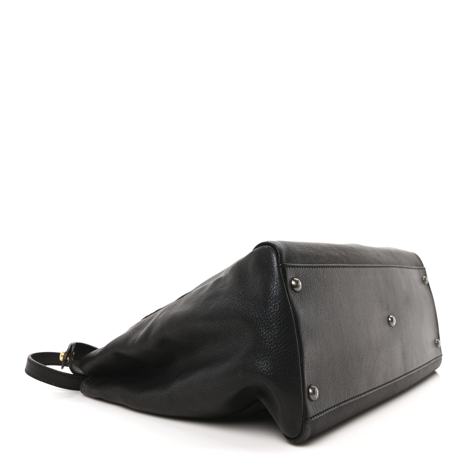 Fendi Goatskin Large Peekaboo Iconic Satchel Black 4 of 10