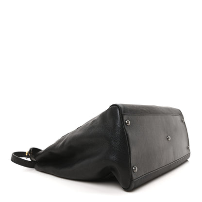 Fendi Goatskin Large Peekaboo Iconic Satchel Black 4 of 10