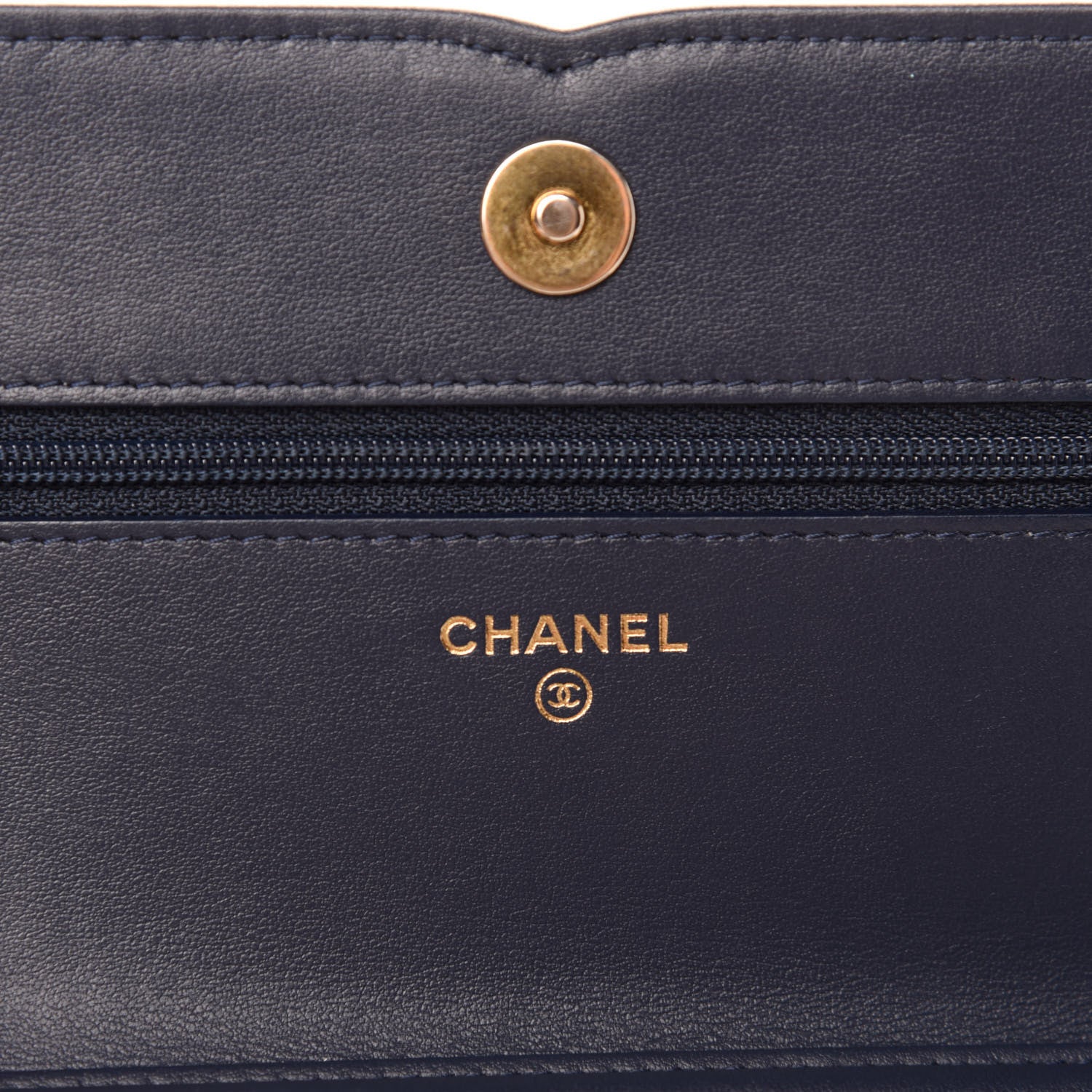Chanel Caviar Quilted CC Filigree Wallet On Chain WOC Navy 8 of 12