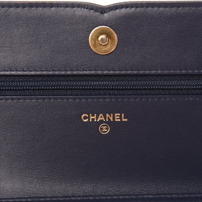 Chanel Caviar Quilted CC Filigree Wallet On Chain WOC Navy 8 of 12
