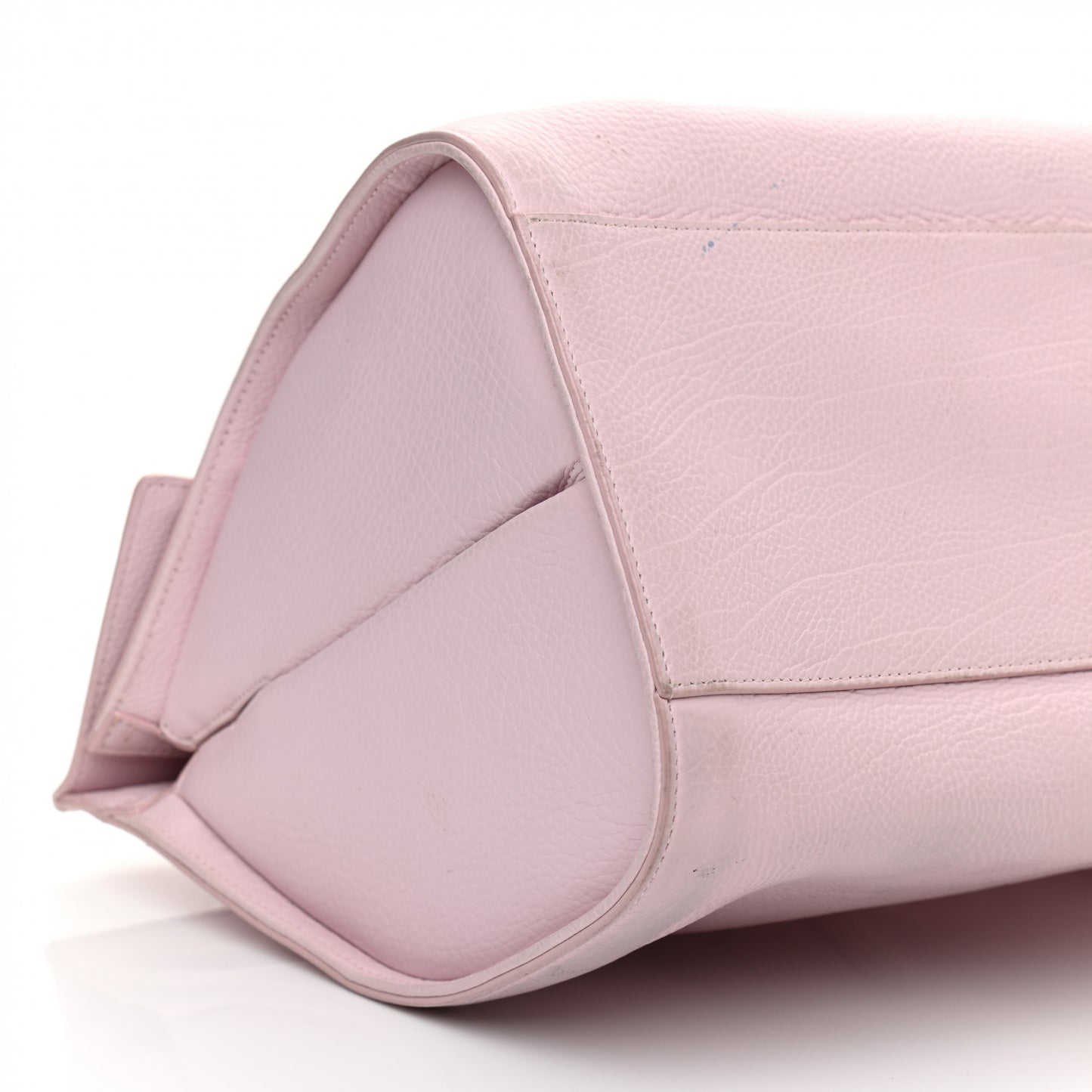 Grained Calfskin M Tube Round Tote Rose Poudre