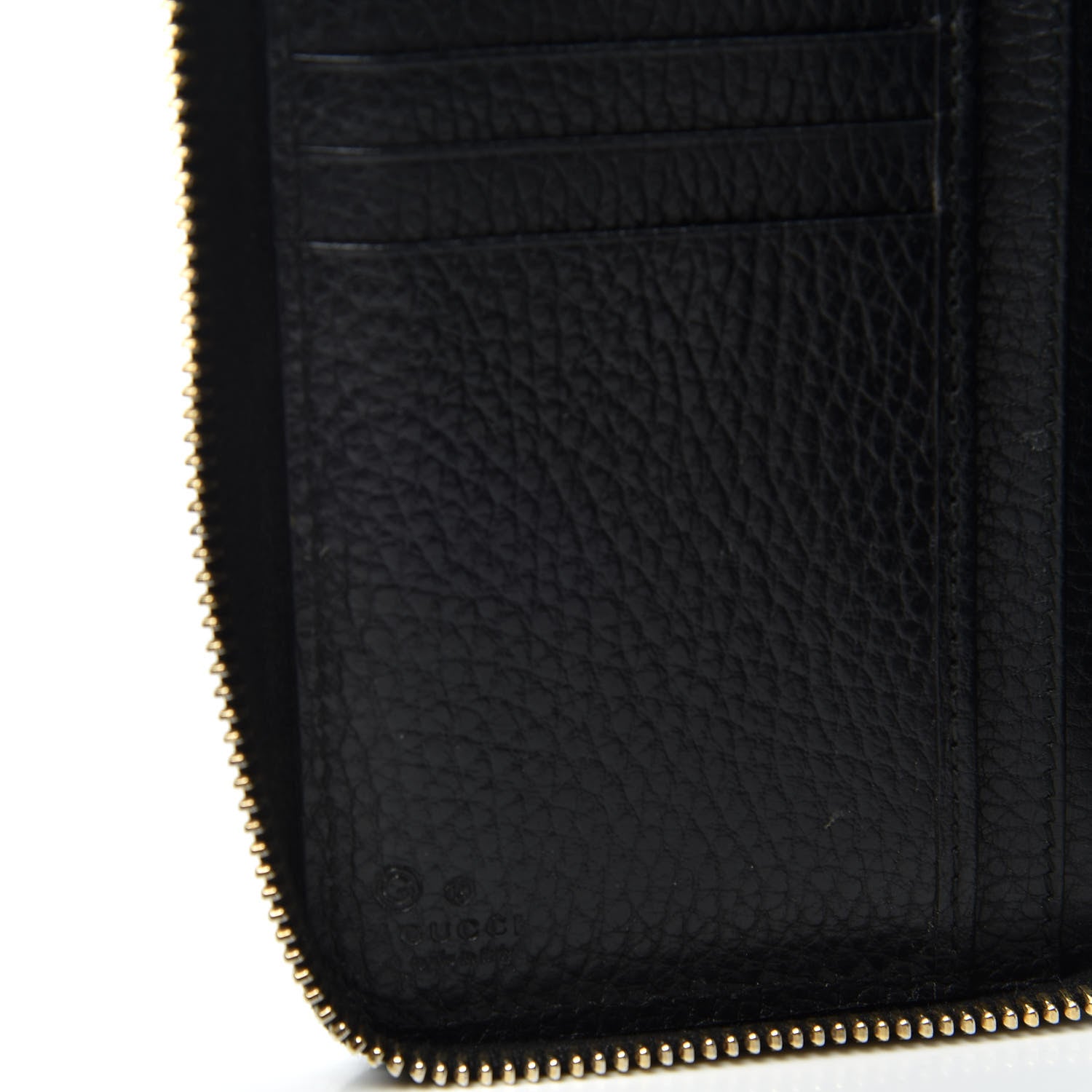 Gucci Pebbled Calfskin Zip Around Wallet Black 6 of 6
