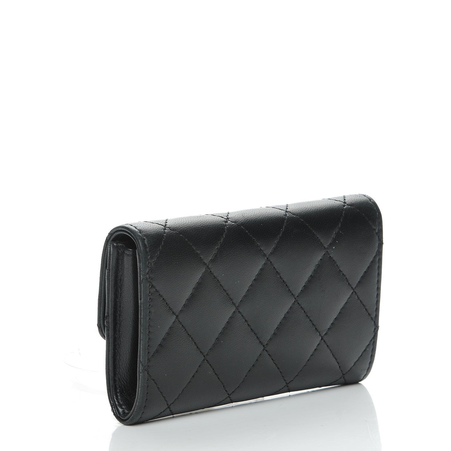 Chanel Lambskin Quilted Flap Card Holder Black 3 of 9