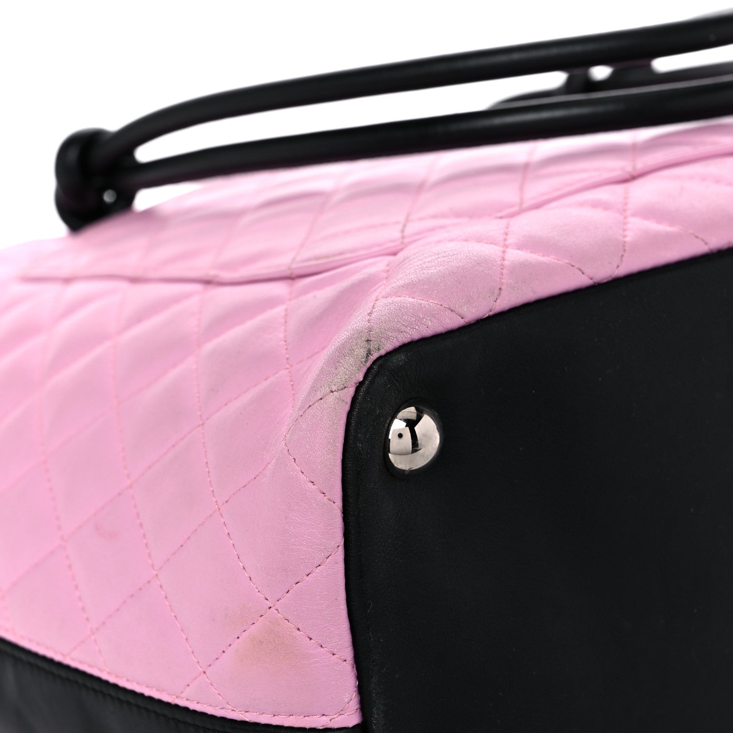 Chanel Calfskin Quilted Large Cambon Tote Pink Black 10 of 22