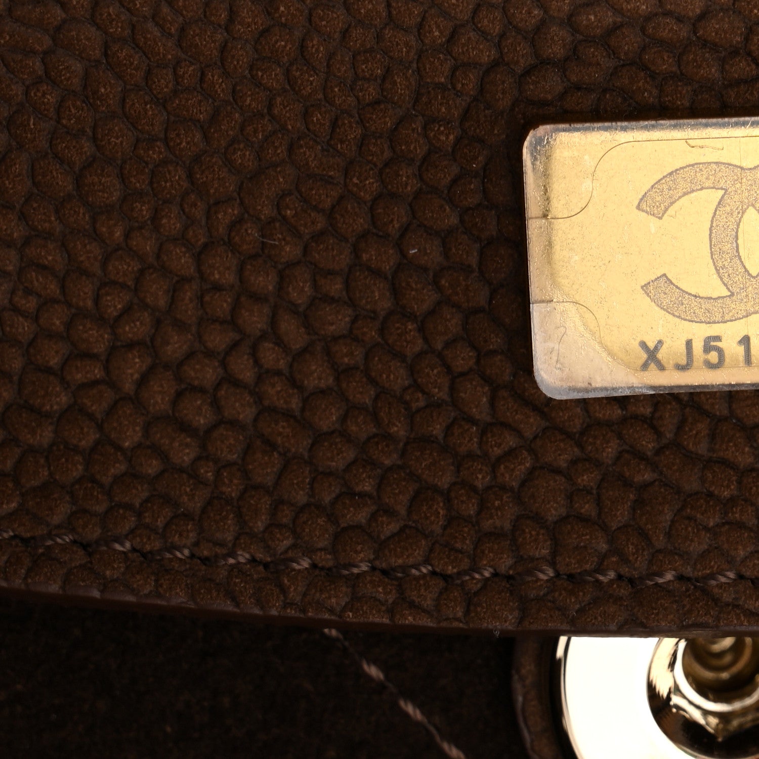 Chanel Grained Nubuck Calfskin Quilted Maxi Shopping Bag Dark Brown 8 of 11