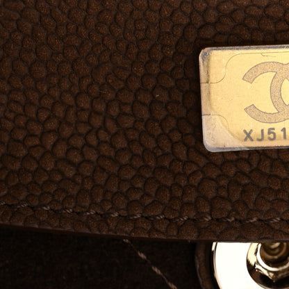 Chanel Grained Nubuck Calfskin Quilted Maxi Shopping Bag Dark Brown 8 of 11