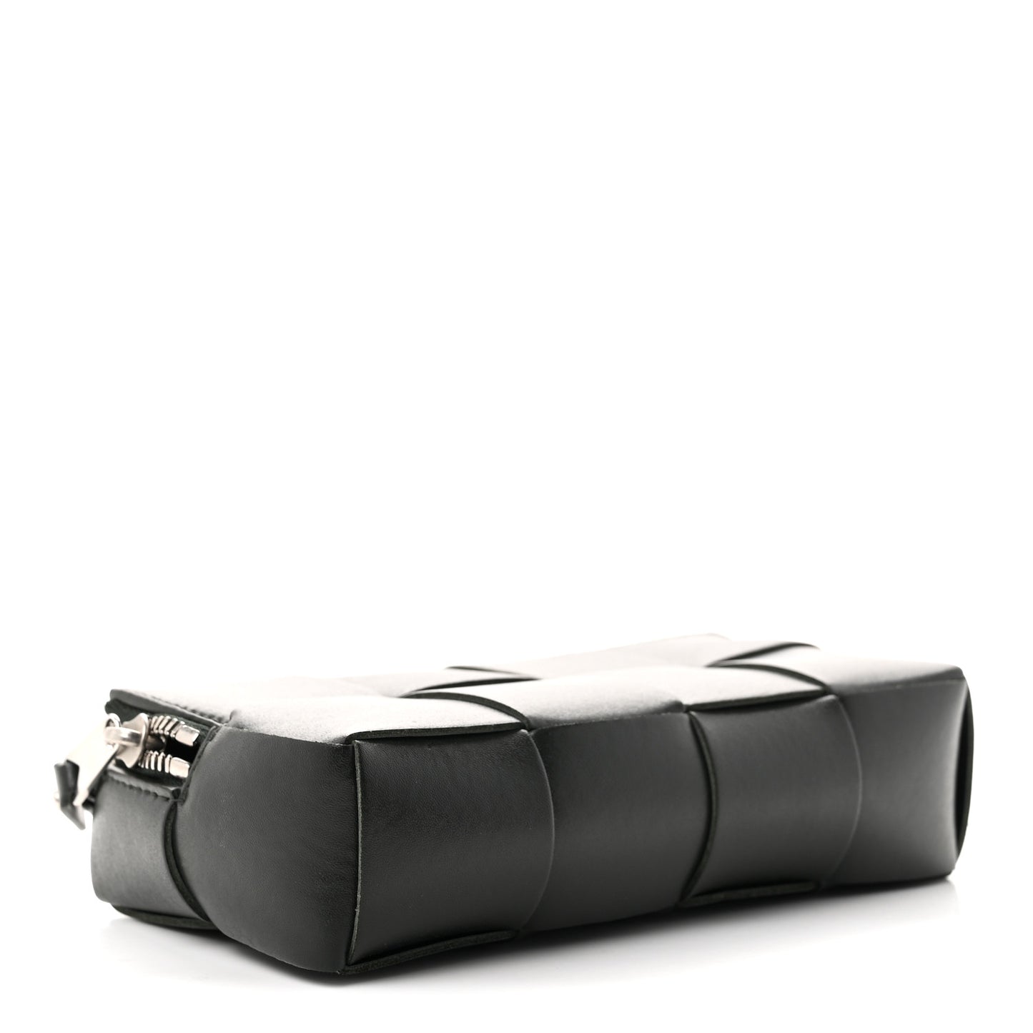 Nappa Maxi Intrecciato Cassette Wristlet Pouch Dark Moss