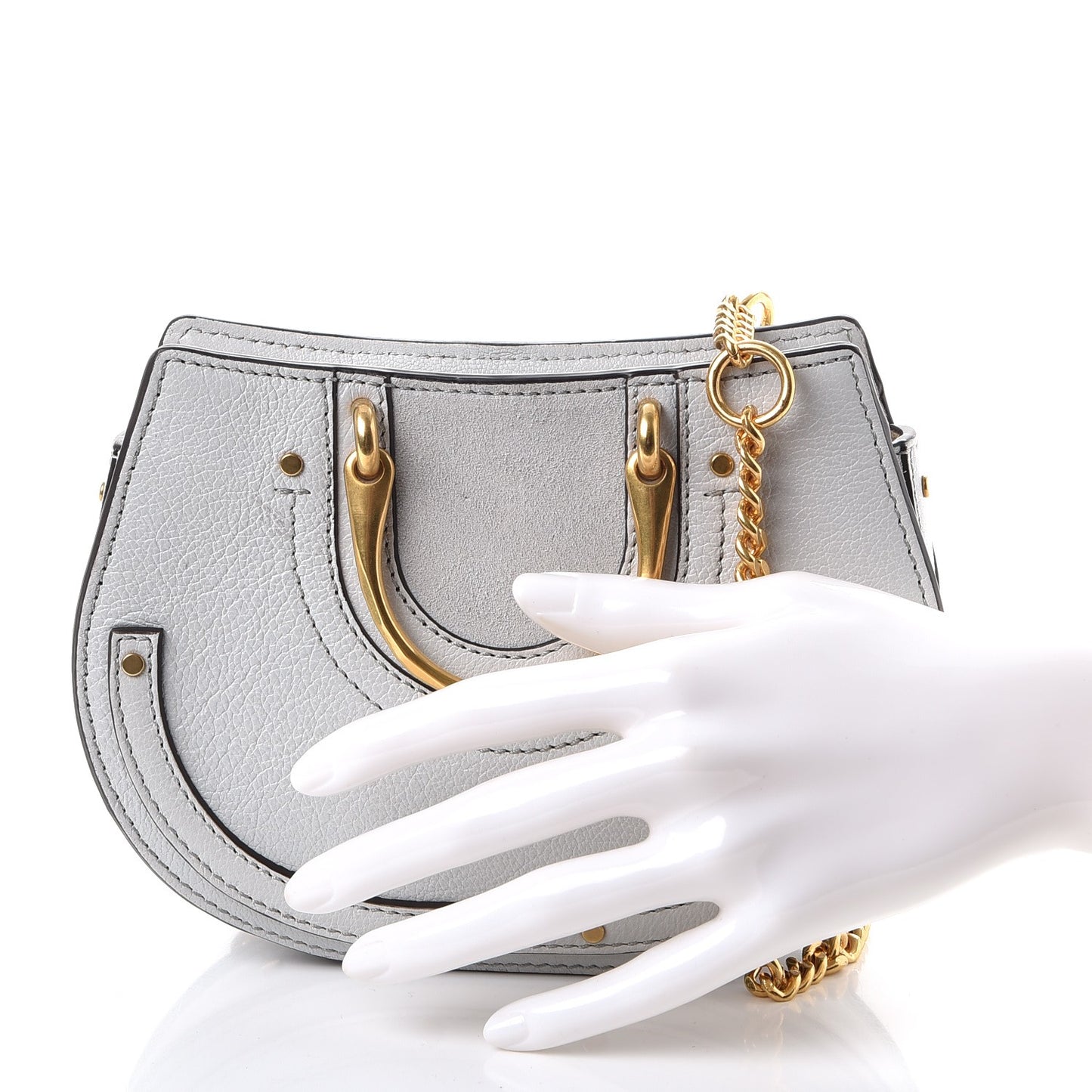 Calfskin Suede Mini Pixie Signature Belt Bag Airy Grey