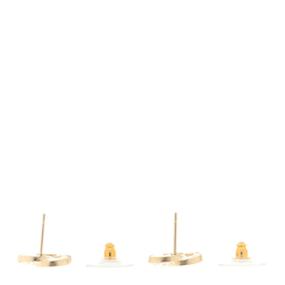Chanel Crystal CC Earrings Light Gold 3 of 4