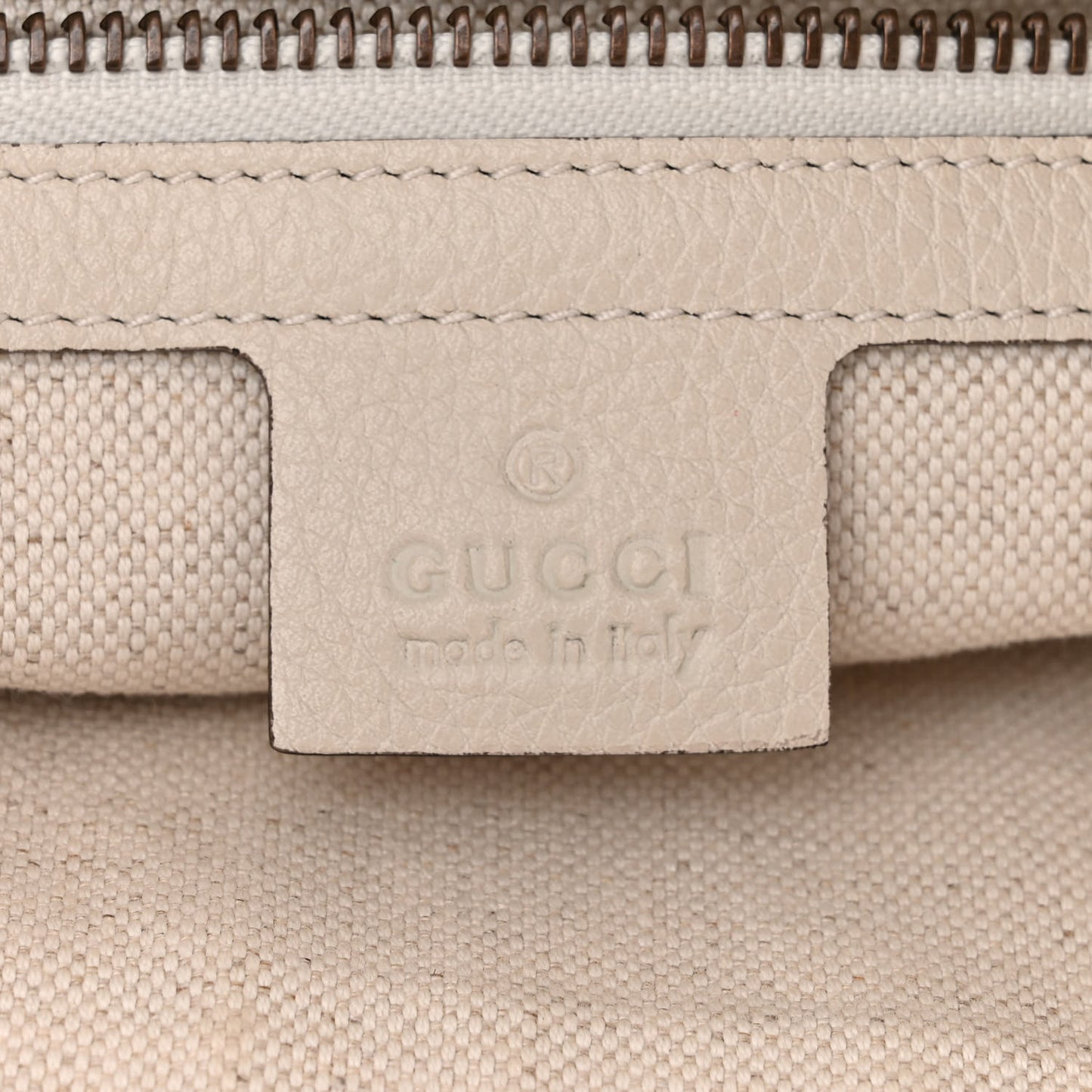 Grained Calfskin Logo Half Moon Hobo White