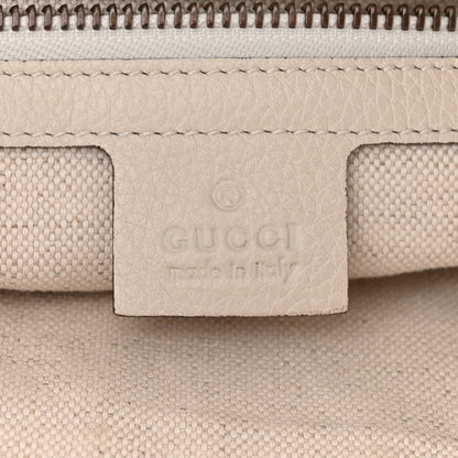 Gucci Grained Calfskin Logo Half Moon Hobo White 6 of 13