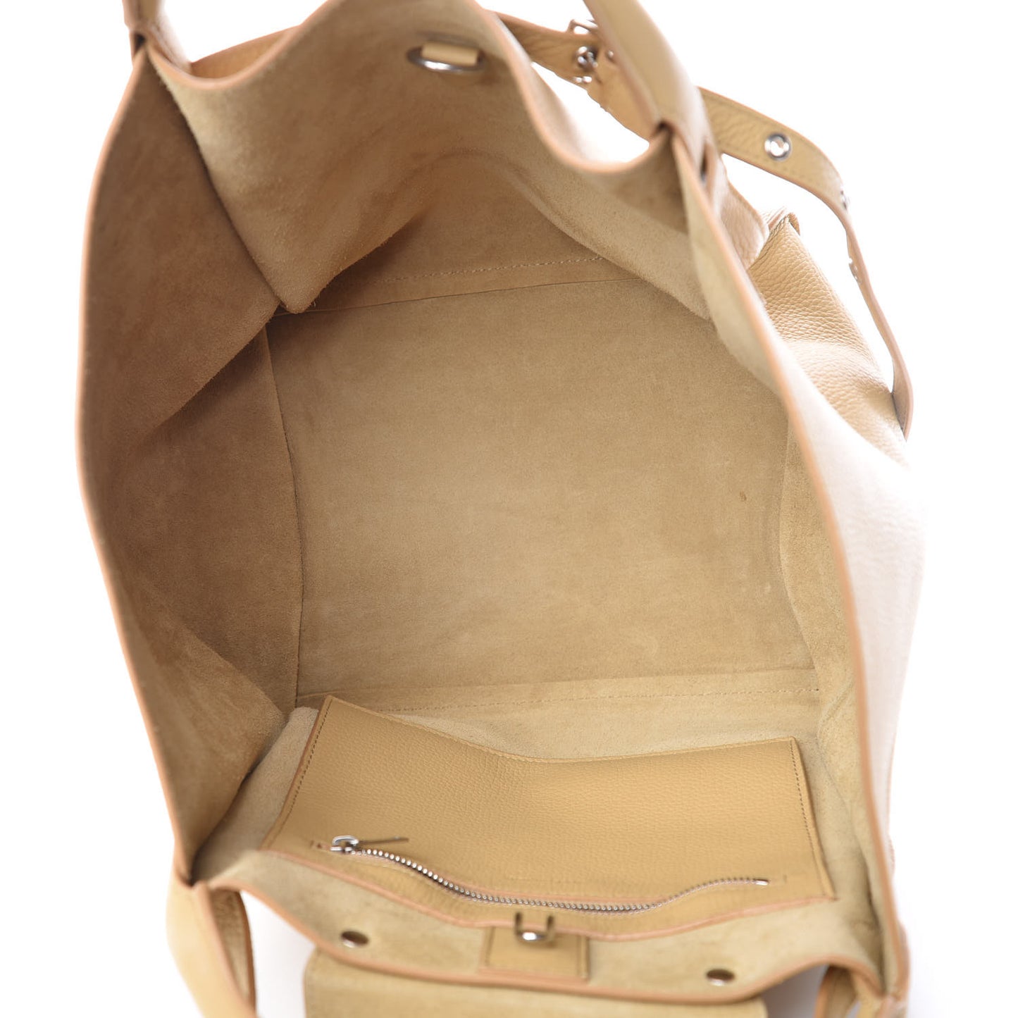 Supple Grained Calfskin Small Big Bag Sand