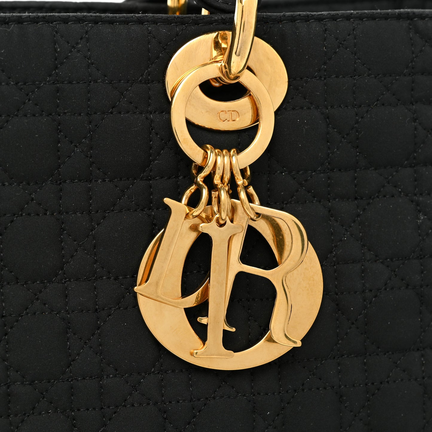 Nylon Cannage Large Lady Dior Black