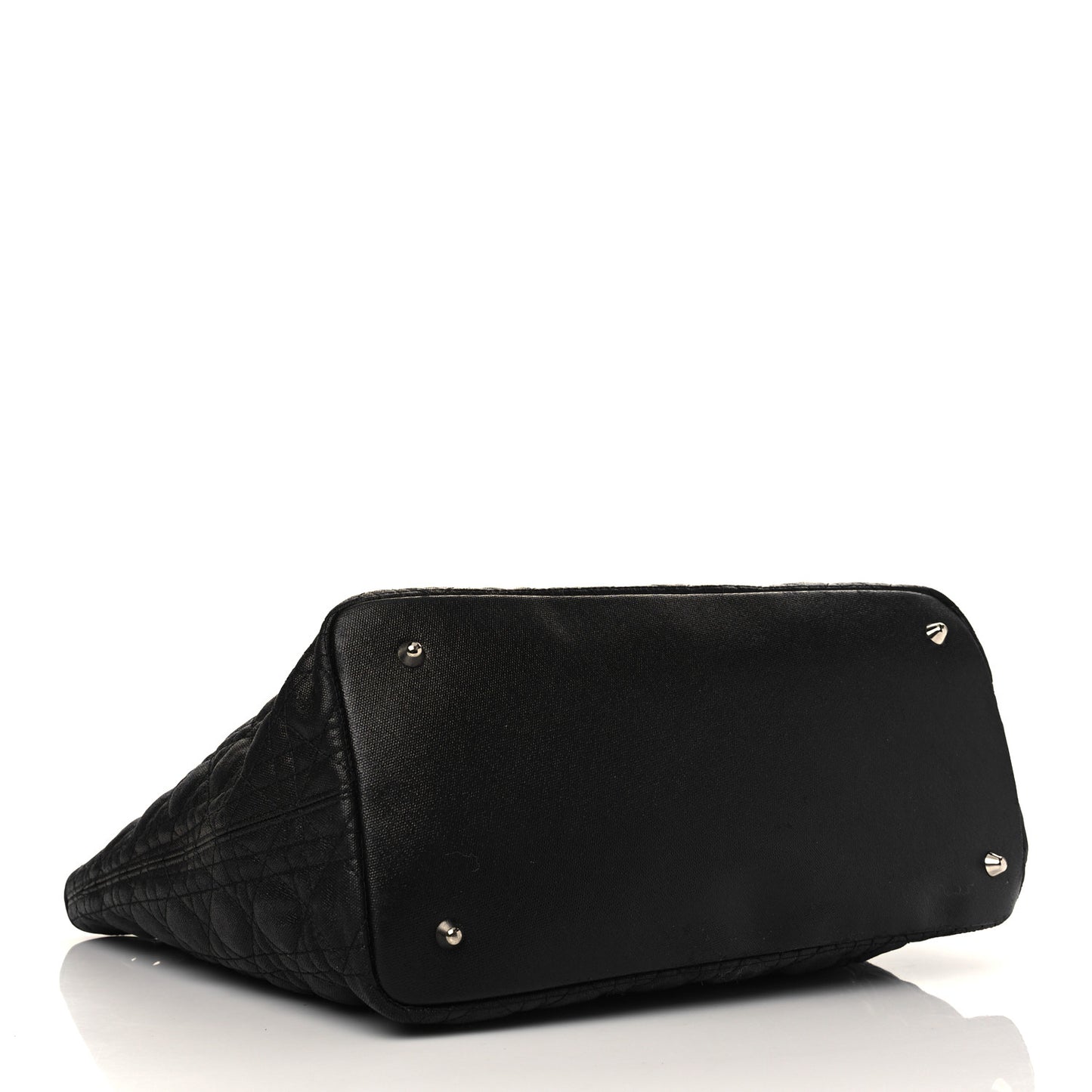 Coated Canvas Cannage Medium Panarea Tote Black