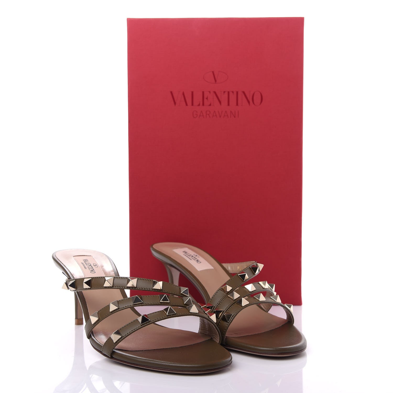 Valentino Garavani Nappa Rockstud 60mm Slide Sandals 38 Lichen 11 of 11