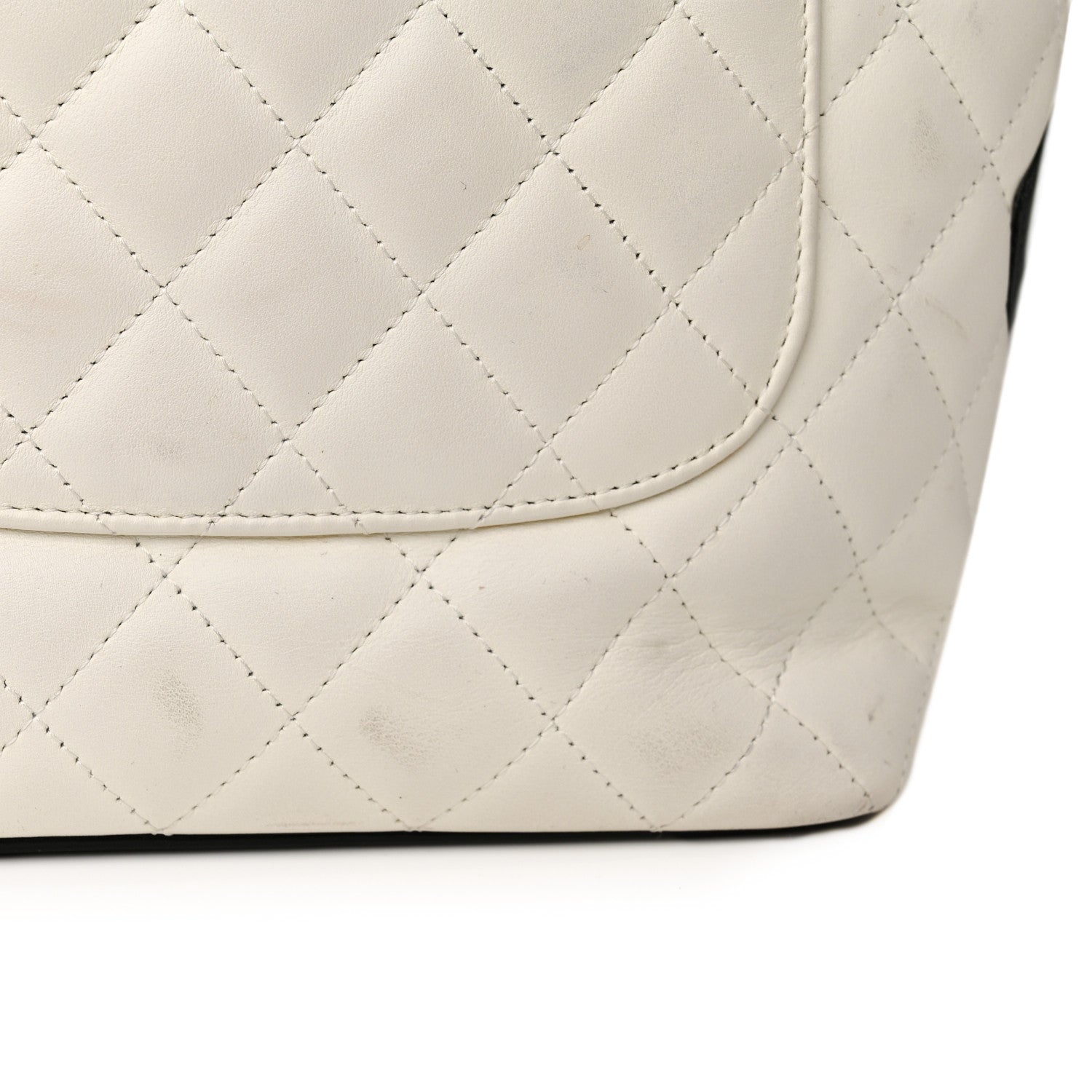 Chanel Calfskin Quilted Medium Cambon Tote White Black 14 of 16