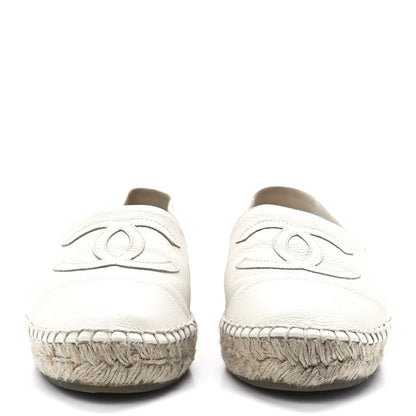 Chanel Grained Calfskin CC Espadrilles 39 White 2 of 8