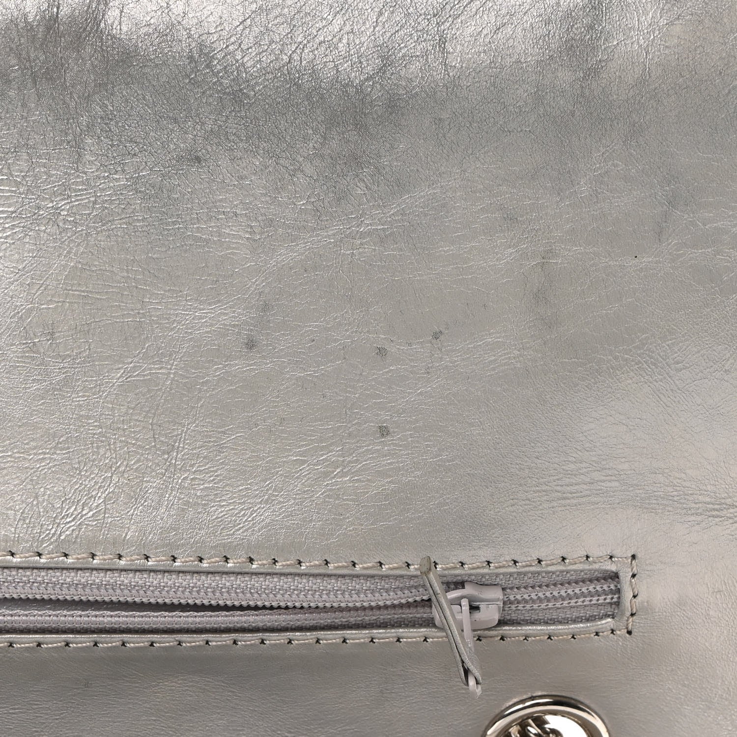 Chanel Metallic Aged Calfskin Quilted 2.55 Reissue 227 Flap Silver 11 of 12
