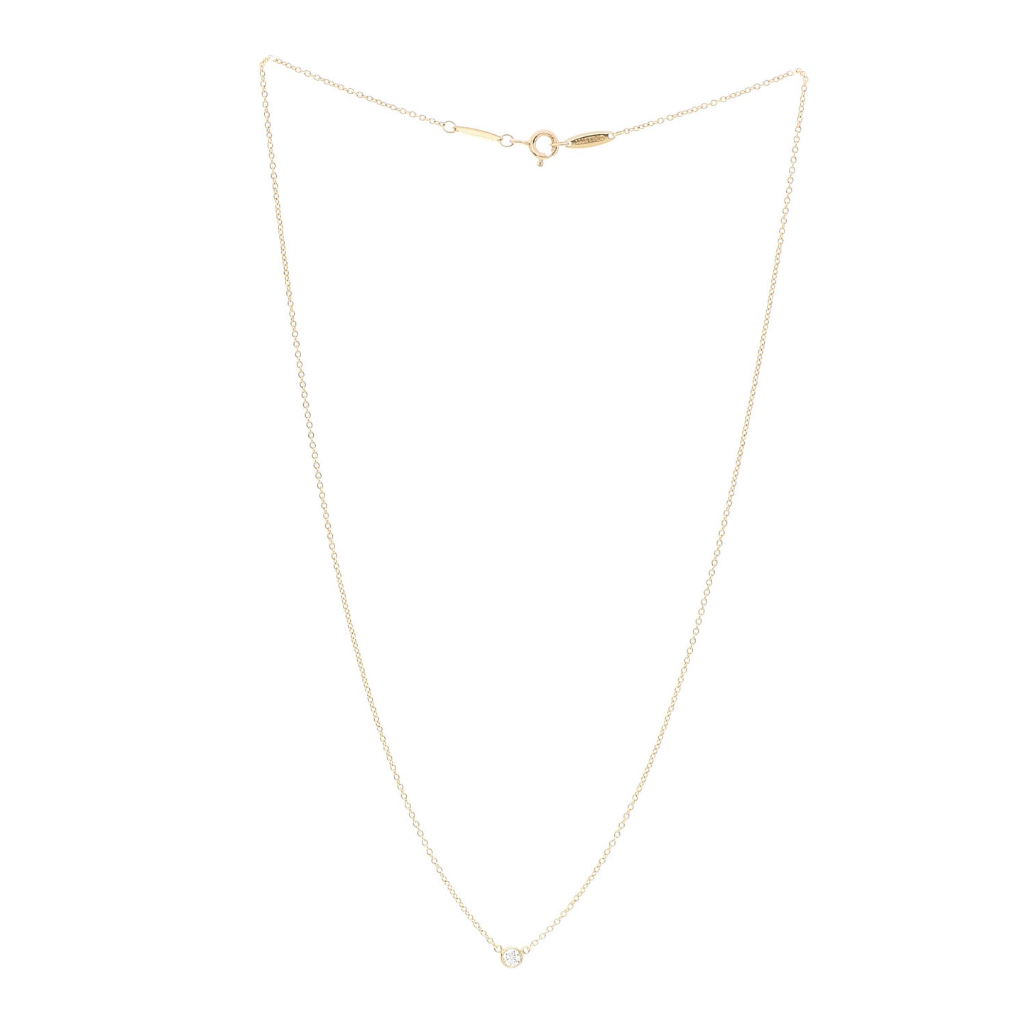 18K Yellow Gold Diamond .08ct Elsa Peretti Diamonds by the Yard Pendant Necklace