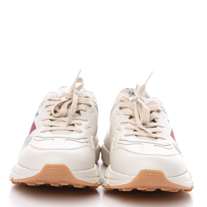 Gucci Calfskin Glitter Web Print Womens Rhyton Sneakers 39 Mystic White 2 of 8