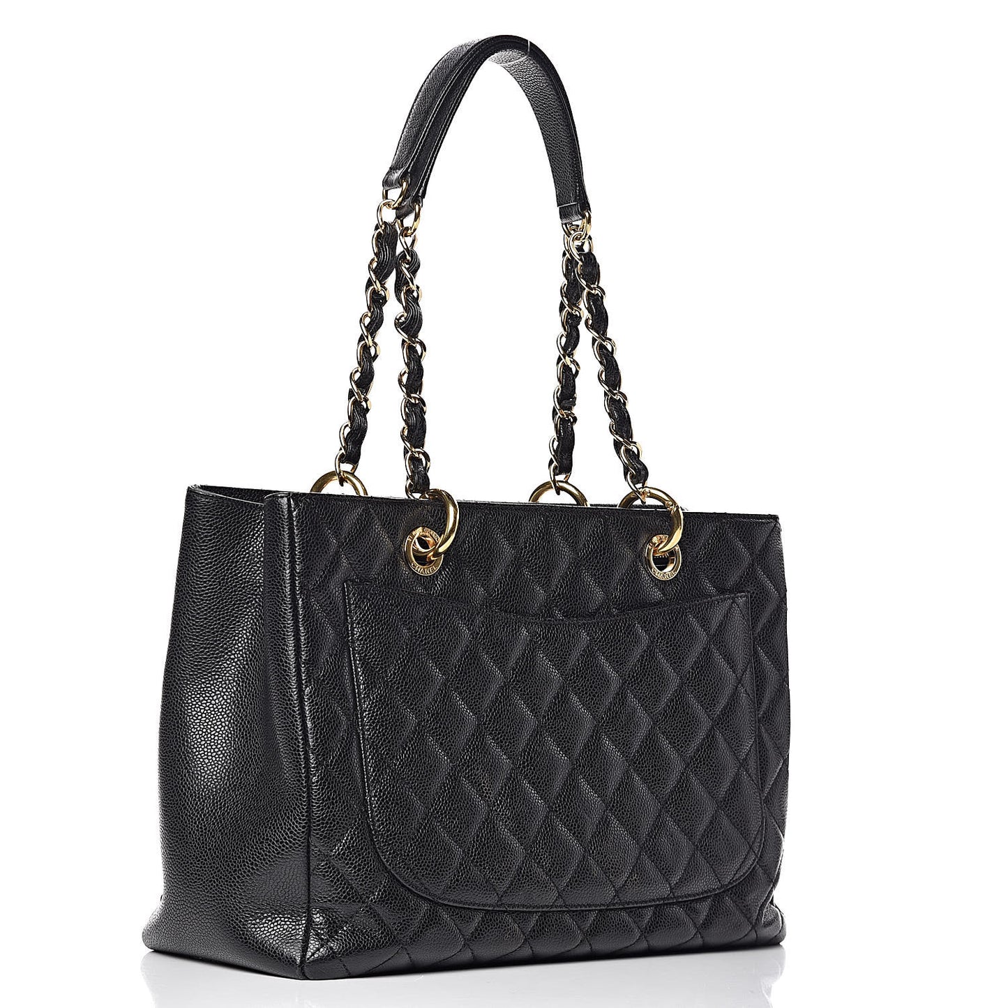 Caviar Quilted Grand Shopping Tote GST Black