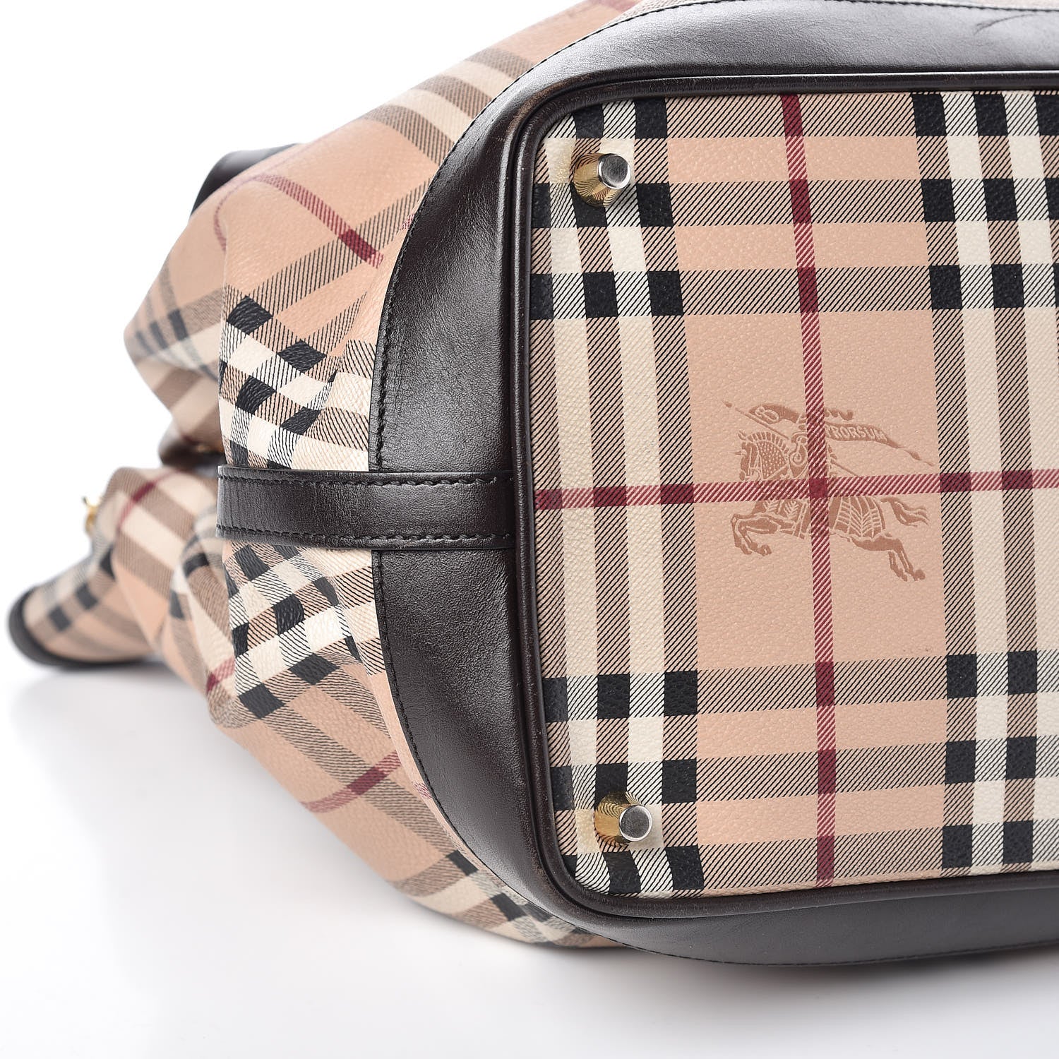 Burberry Haymarket Check Medium Golderton Tote Chocolate 10 of 14