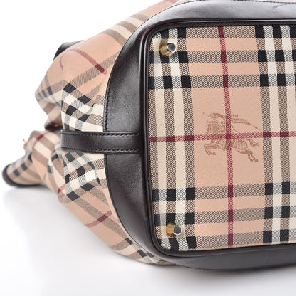 Burberry Haymarket Check Medium Golderton Tote Chocolate 10 of 14