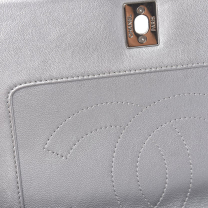 Chanel Metallic Sheepskin Chevron Quilted Medium Vintage Mademoiselle Flap Silver 8 of 14