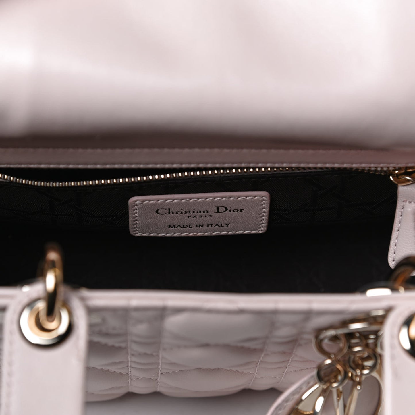 Lambskin Cannage Small Lucky Badges My Lady Dior Pink