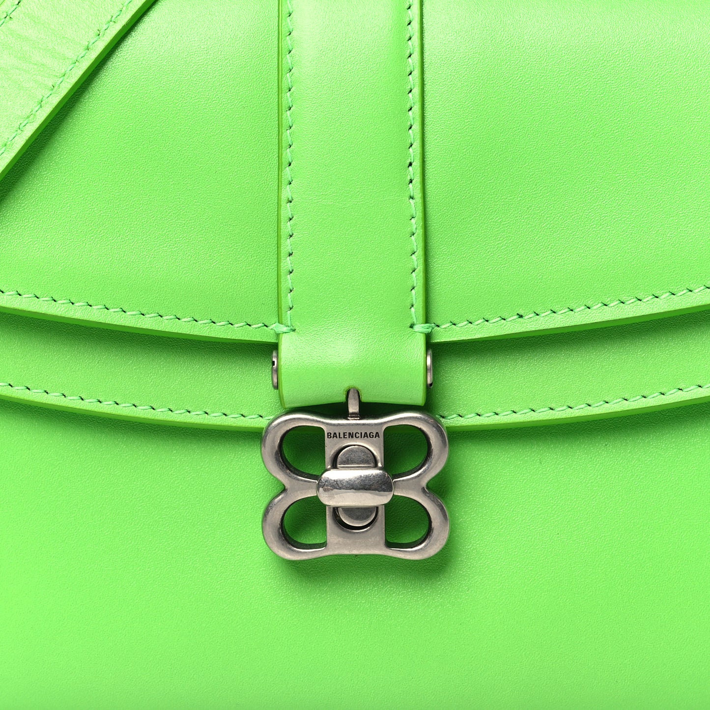 Classic Calfskin Small Lady Flap Bag Acid Green