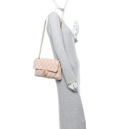 Chanel Calfskin Triple Stitch Medium Flap Pink 2 of 10