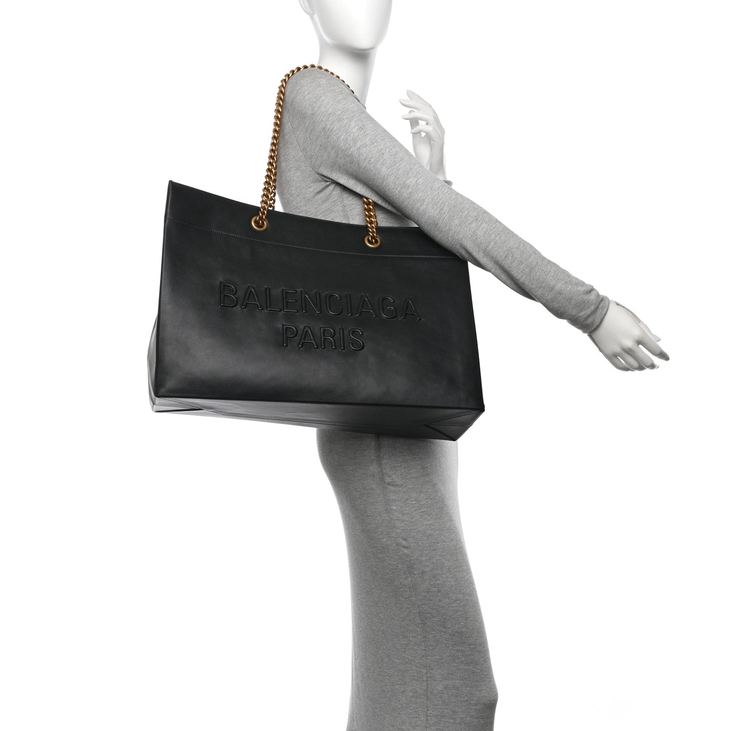Soft Smooth Calfskin Large Duty Free Tote Black