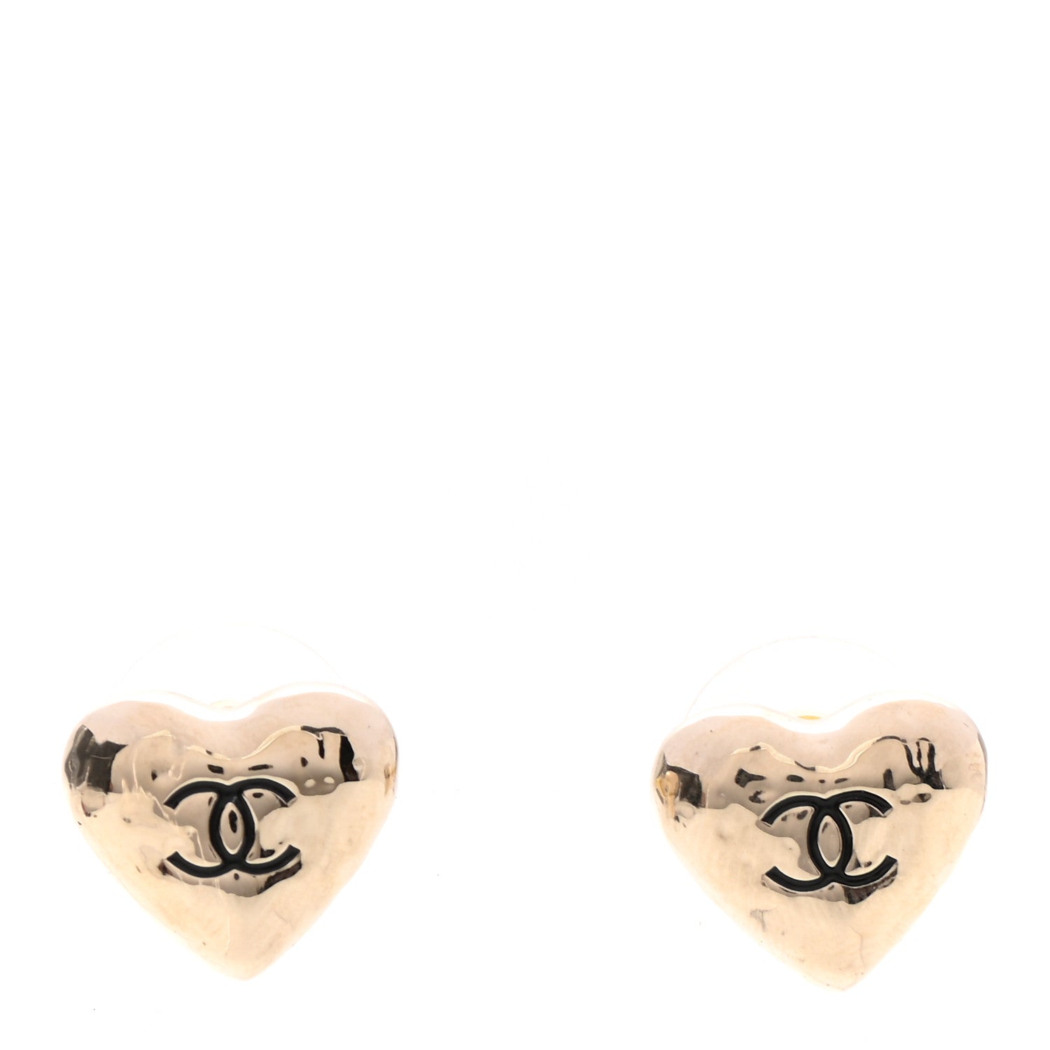Chanel CC Heart Earrings Gold 1 of 4