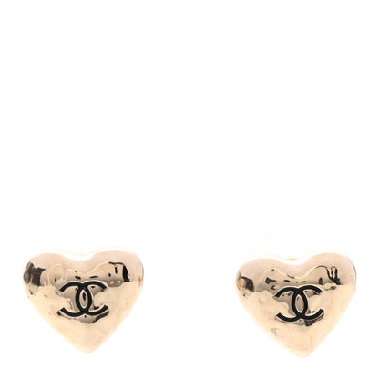Chanel CC Heart Earrings Gold 1 of 4