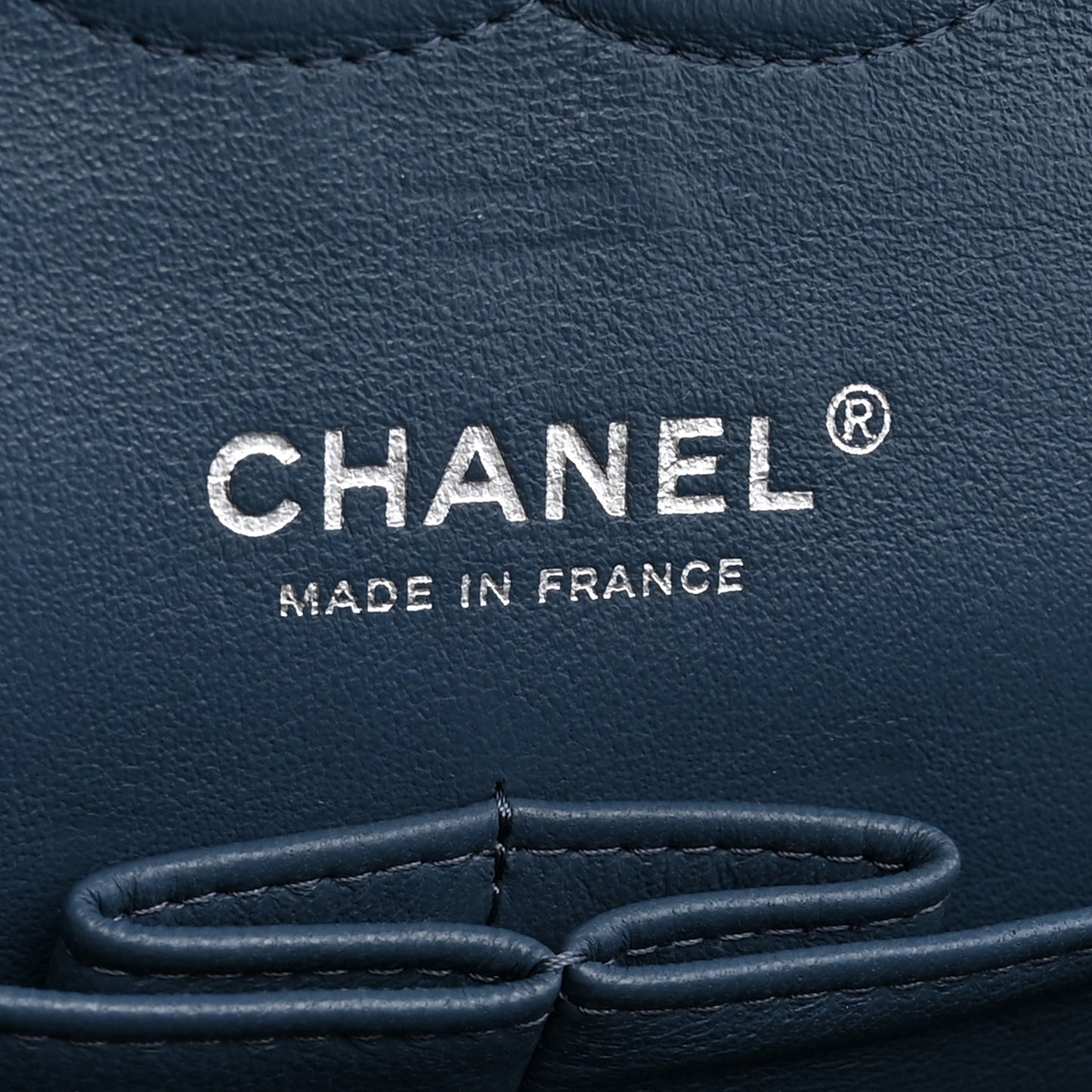 Caviar Quilted Medium Double Flap Blue